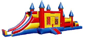 44' Castle Bounce & Slide Obstacle Course Rental
